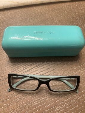 Tiffany & Co. Black Frame Eyeglasses with Turquoise Temples